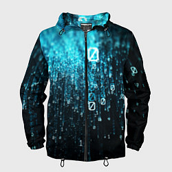 Ветровка с капюшоном мужская Двоичный код, цвет: 3D-черный