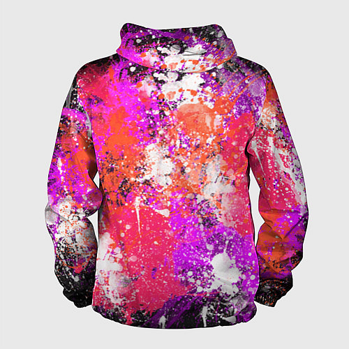 Мужская ветровка Разбрызганная красная краска - темный фон / 3D-Белый – фото 2