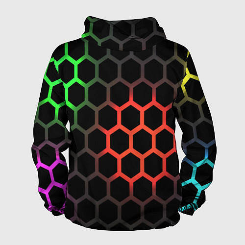 Мужская ветровка Gradient hexagon genshin / 3D-Черный – фото 2