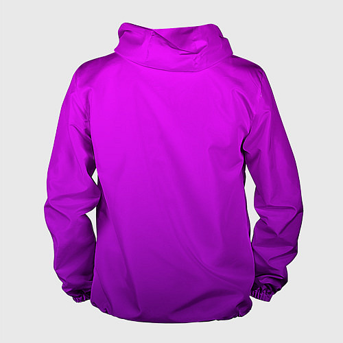 Мужская ветровка Ярко-фиолетовый градиент / 3D-Белый – фото 2