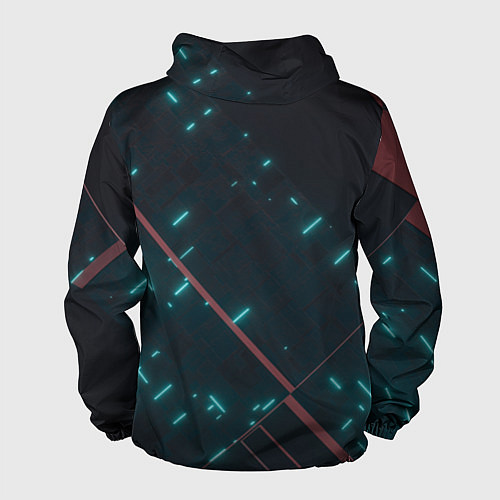 Мужская ветровка Неоновые линии в полной темноте / 3D-Черный – фото 2