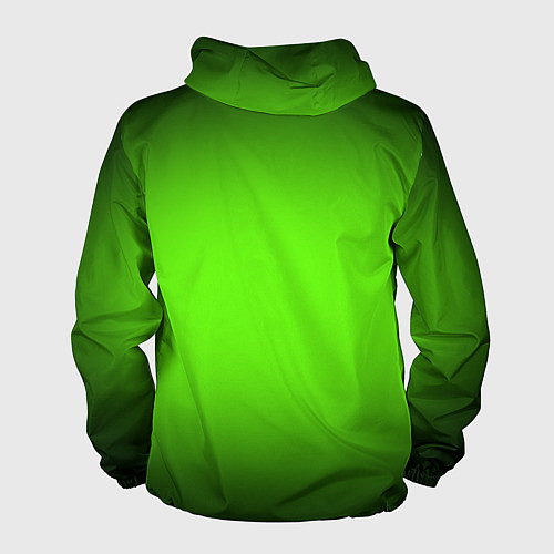 Мужская ветровка Кислотный зеленый с градиентом / 3D-Черный – фото 2