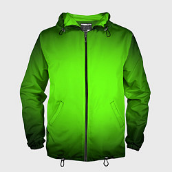Ветровка с капюшоном мужская Кислотный зеленый с градиентом, цвет: 3D-черный