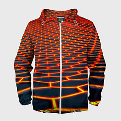 Ветровка с капюшоном мужская Honeycomb yellow cyber, цвет: 3D-белый