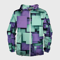 Ветровка с капюшоном мужская Trendy geometric pattern, цвет: 3D-белый