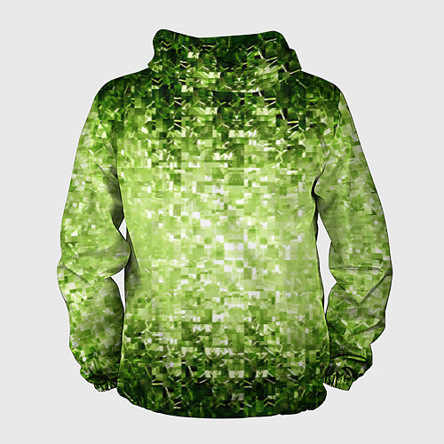 Мужская ветровка Геометрическое зелёное искажение в пространстве / 3D-Белый – фото 2