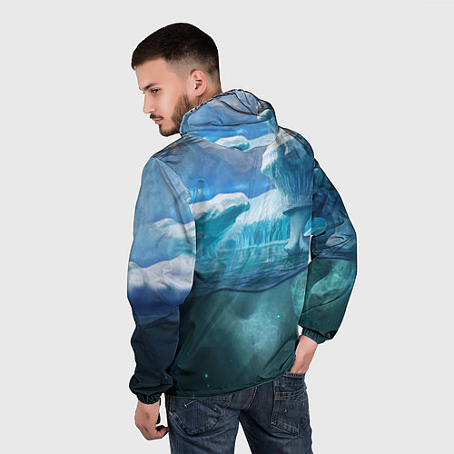 Мужская ветровка Subnautica - КРАБ на леднике / 3D-Черный – фото 4