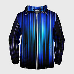 Ветровка с капюшоном мужская Neon line stripes, цвет: 3D-белый