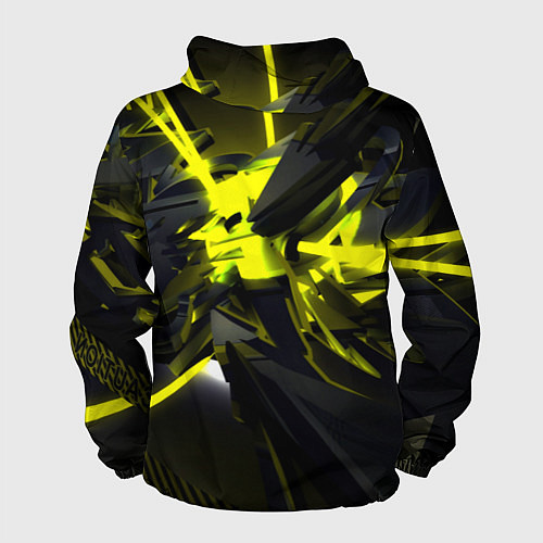 Мужская ветровка Yellow gold abstraction / 3D-Черный – фото 2