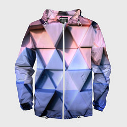 Ветровка с капюшоном мужская Triangle gradient, цвет: 3D-белый