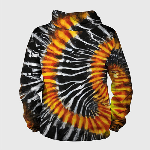 Мужская ветровка Tie dye - тай дай в черно белую полоску / 3D-Белый – фото 2