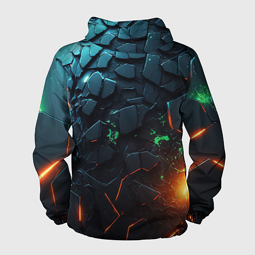 Мужская ветровка Абстракция объемные плиты / 3D-Белый – фото 2