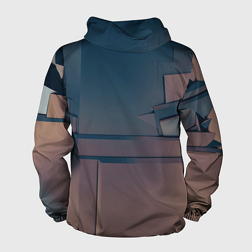 Мужская ветровка Абстрактные геометрические соединения / 3D-Белый – фото 2