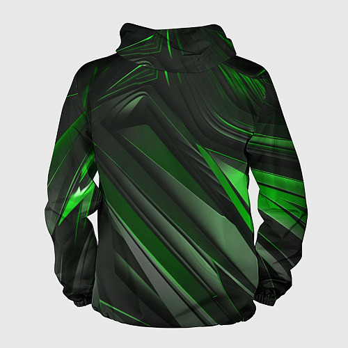 Мужская ветровка Green black abstract / 3D-Черный – фото 2