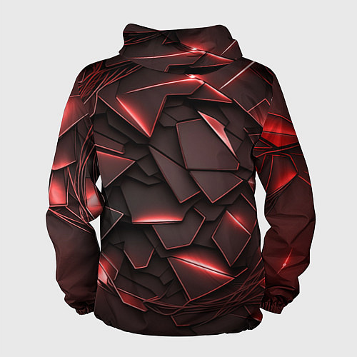 Мужская ветровка Красные элементы с неоновым свечением / 3D-Белый – фото 2