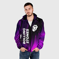 Ветровка с капюшоном мужская Rolling Stones violet plasma, цвет: 3D-черный — фото 2