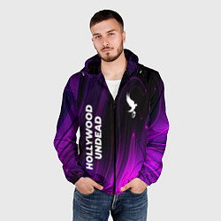 Ветровка с капюшоном мужская Hollywood Undead violet plasma, цвет: 3D-черный — фото 2