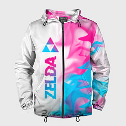 Ветровка с капюшоном мужская Zelda neon gradient style: по-вертикали, цвет: 3D-черный