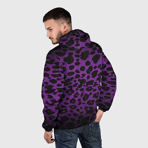 Мужская ветровка Фиолетовый леопард / 3D-Черный – фото 4