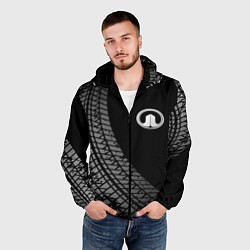 Ветровка с капюшоном мужская Great Wall tire tracks, цвет: 3D-черный — фото 2