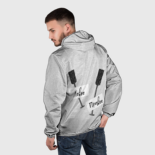 Мужская ветровка Левое весло и правое весло / 3D-Черный – фото 4