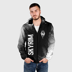 Ветровка с капюшоном мужская Skyrim glitch на темном фоне: надпись, символ, цвет: 3D-черный — фото 2