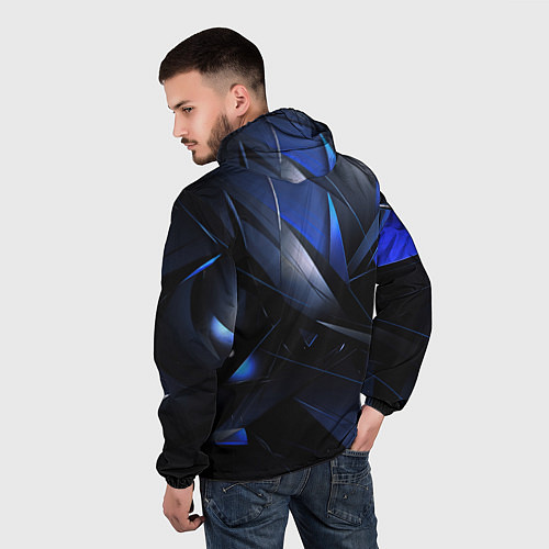 Мужская ветровка Blue black background / 3D-Черный – фото 4
