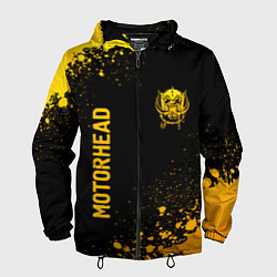 Ветровка с капюшоном мужская Motorhead - gold gradient: надпись, символ, цвет: 3D-черный
