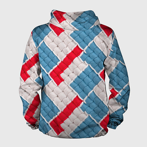 Мужская ветровка Текстура амигуруми / 3D-Белый – фото 2