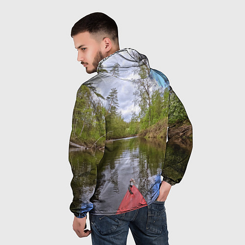 Мужская ветровка Красная байдарка / 3D-Черный – фото 4