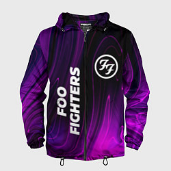 Ветровка с капюшоном мужская Foo Fighters violet plasma, цвет: 3D-черный