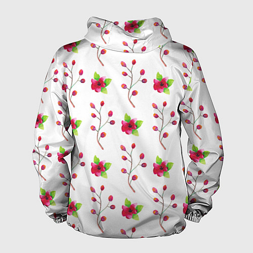 Мужская ветровка Red flowers / 3D-Белый – фото 2