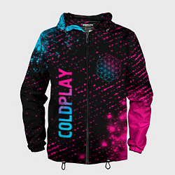 Мужская ветровка Coldplay - neon gradient: надпись, символ