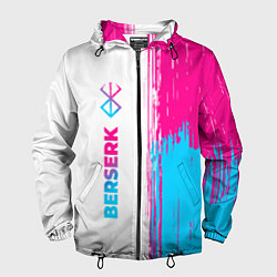 Ветровка с капюшоном мужская Berserk neon gradient style: по-вертикали, цвет: 3D-черный