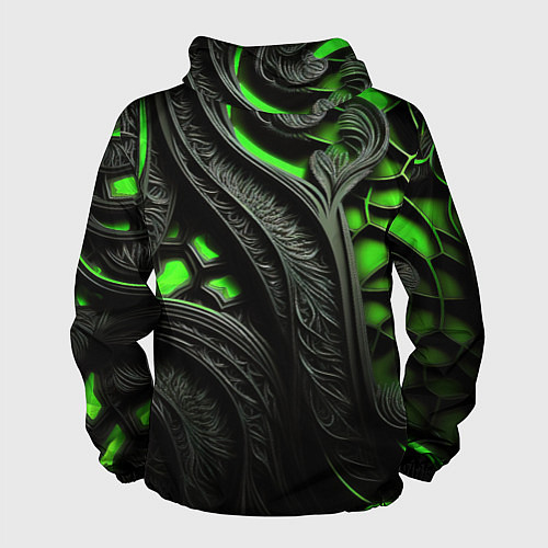 Мужская ветровка Green black abstract / 3D-Белый – фото 2