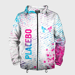 Ветровка с капюшоном мужская Placebo neon gradient style: надпись, символ, цвет: 3D-черный