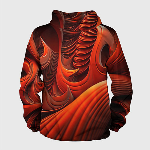 Мужская ветровка Оранжевая абстракция / 3D-Белый – фото 2