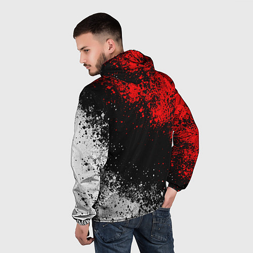 Мужская ветровка Ауди - красный и белый / 3D-Черный – фото 4