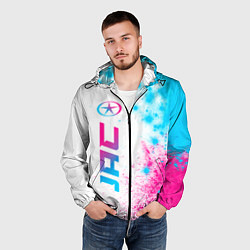 Ветровка с капюшоном мужская JAC neon gradient style: по-вертикали, цвет: 3D-черный — фото 2