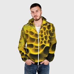 Ветровка с капюшоном мужская Yellow background, цвет: 3D-белый — фото 2