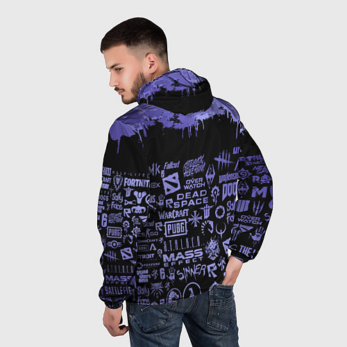 Мужская ветровка Games pattern / 3D-Черный – фото 4