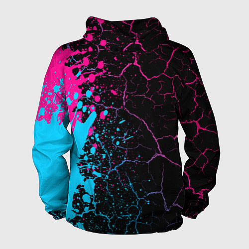 Мужская ветровка Coldplay - neon gradient: по-вертикали / 3D-Черный – фото 2