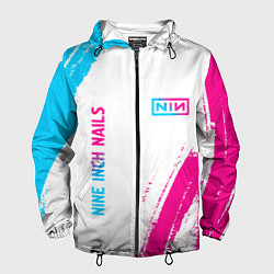 Мужская ветровка Nine Inch Nails neon gradient style: надпись, симв