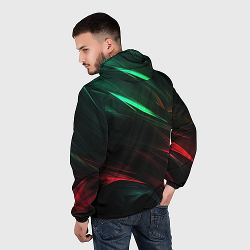 Мужская ветровка Dark red and green / 3D-Черный – фото 4