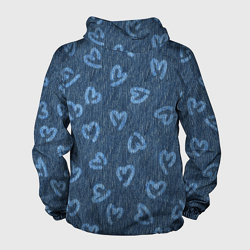 Мужская ветровка Hearts on denim / 3D-Белый – фото 2