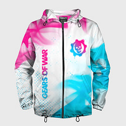 Мужская ветровка Gears of War neon gradient style: надпись, символ