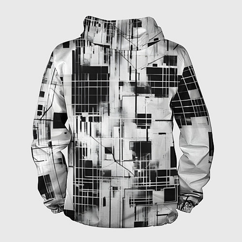 Мужская ветровка Кибер Сетка гранж / 3D-Белый – фото 2