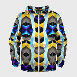 Ветровка с капюшоном мужская Vanguard geometric pattern - neural network, цвет: 3D-белый