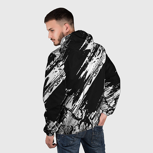 Мужская ветровка Mitsubishi - белый пятна / 3D-Черный – фото 4