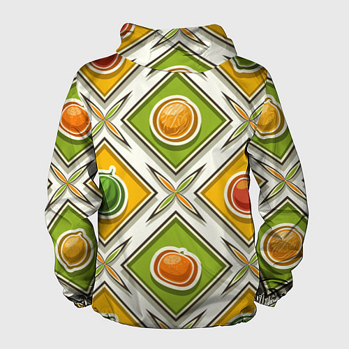 Мужская ветровка Fruits and berries pattern / 3D-Черный – фото 2